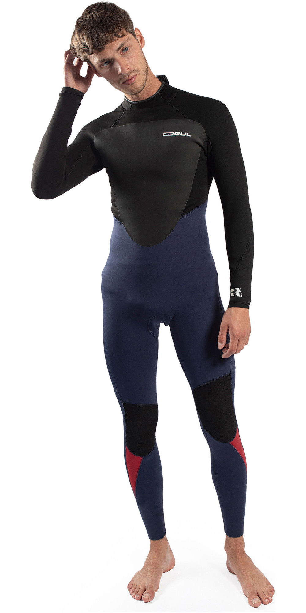 GUL Mens Response 4/3mm Back Zip GBS Wetsuit - Navy / Black